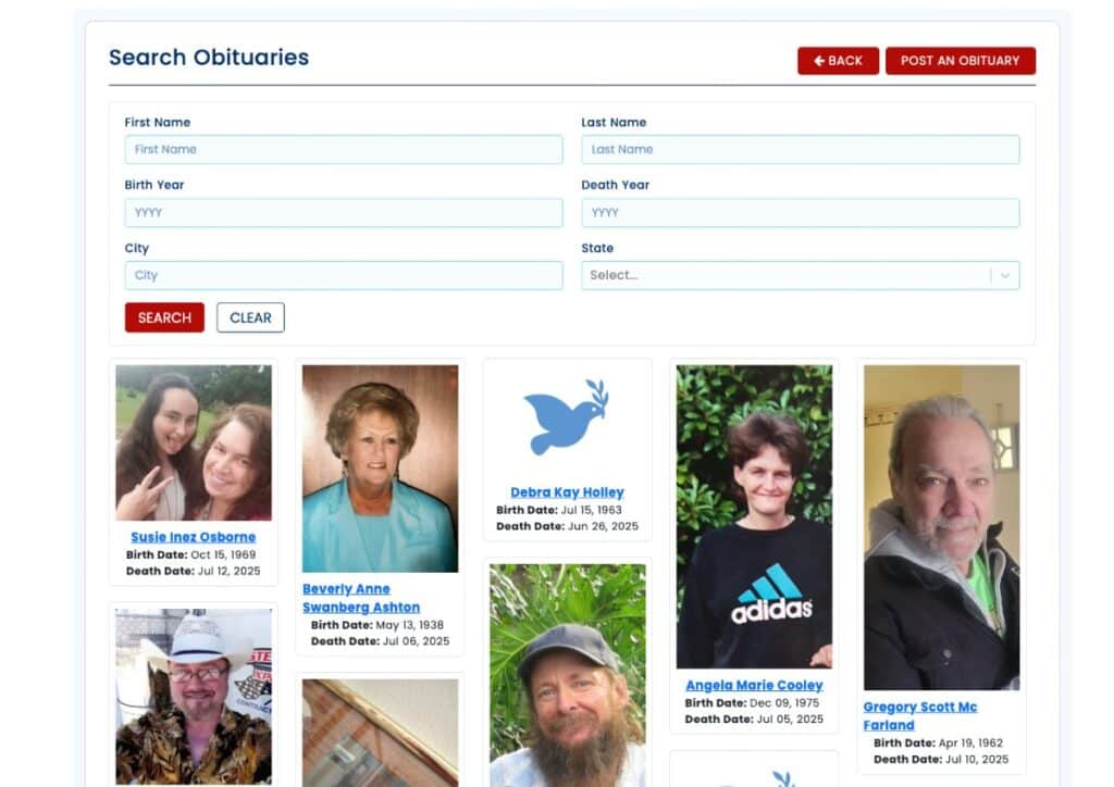 obituary databases